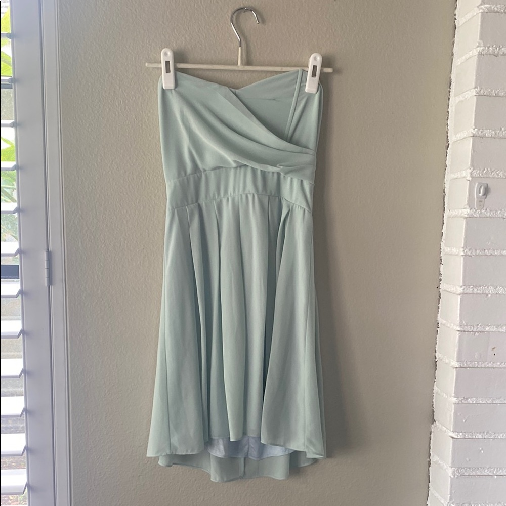TFNC Green Ruched Sweetheart Sundress